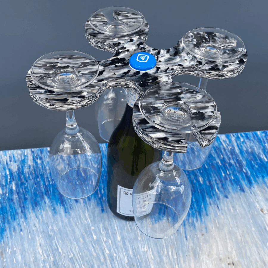 Recycled Plastic 4-Glass Wine Caddy