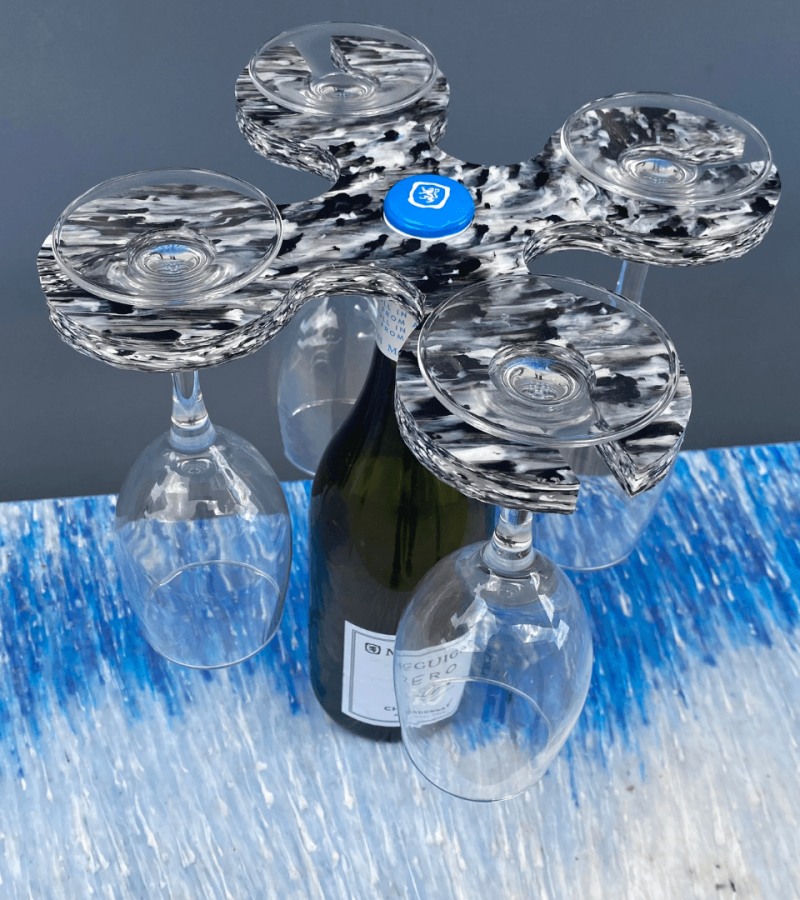 Recycled Plastic 4-Glass Wine Caddy